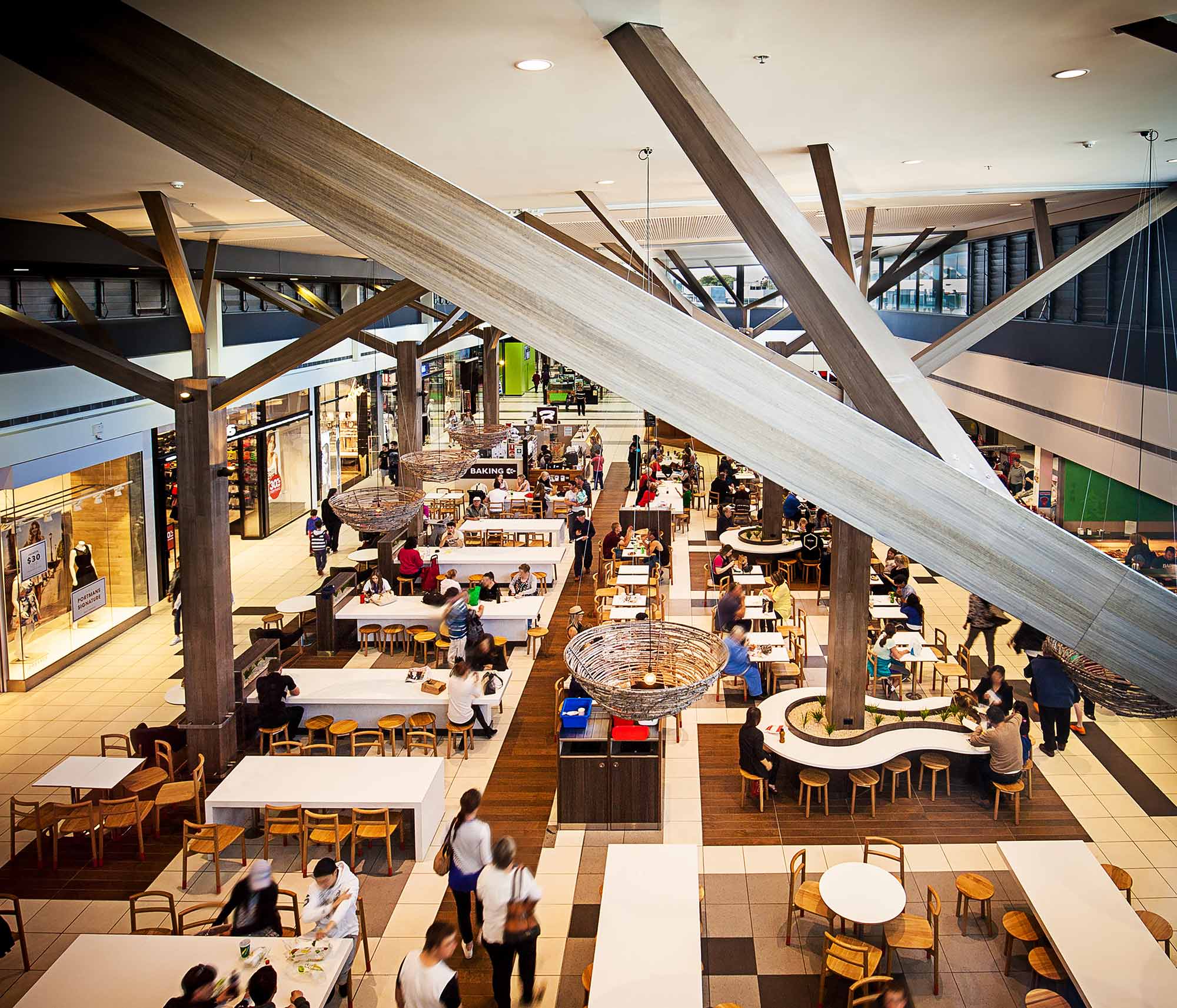 A shopping mall food court